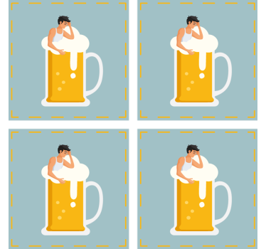 Dessous de verre bière illustration de mug relaxant - TenStickers