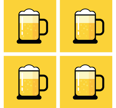 Dessous de verre bière illustration de mug jaune - TenStickers