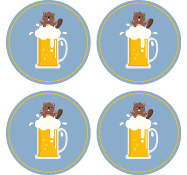 Sous-block avec un castor de dessin animé - TenStickers