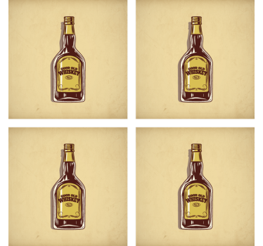 Dessous de verre bière bouteille de bon vieux whisky - TenStickers