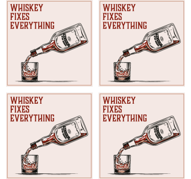 Dessous de verre citation visuel de whiskey versé - TenStickers