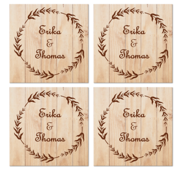 Dessous de verre pour mariage Branche d'olivier en bois - TenStickers