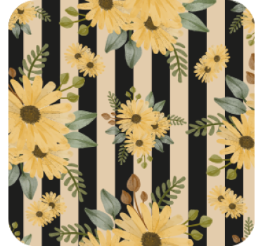 Dessous de verre motif rayé floral - TenStickers
