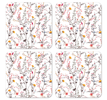 Dessous de verre moderne motif botanique avec oiseaux - TenStickers