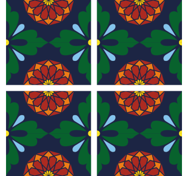 Dessous de verre carreaux imprimé botanique vibrant - TenStickers