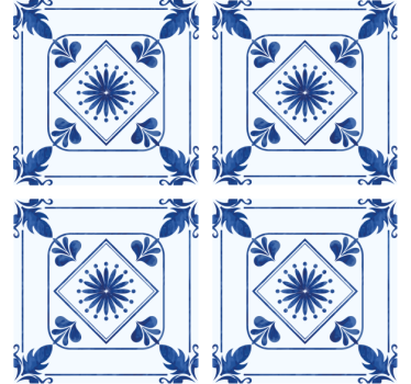 Dessous de verre carreaux arrangement floral élaboré - TenStickers