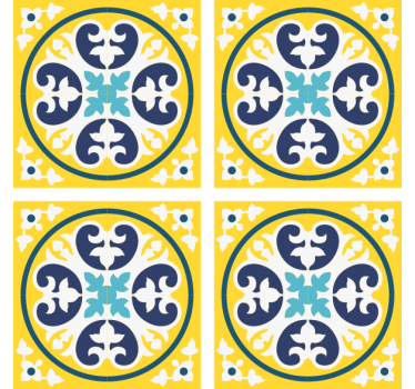 Dessous de verre carreaux motif floral céramique - TenStickers