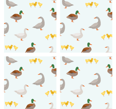 Dessous de verre personnalisable motifs de canards ludiques - TenStickers