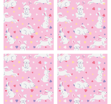 Dessous de verre personnalisable motifs de lapins ludiques - TenStickers