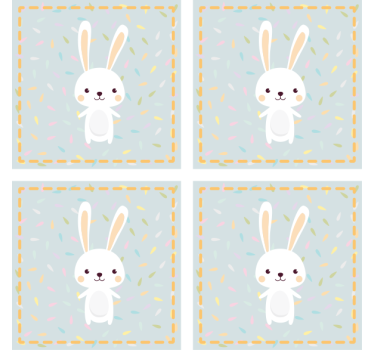 Dessous de verre geek personnage de lapin mignon - TenStickers