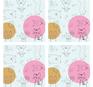 Dessous de verre geek illustrations d'animaux fantaisistes - TenStickers
