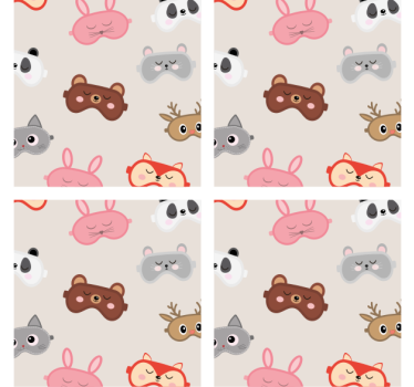 Dessous de verre geek collection visages d'animaux adorables - TenStickers