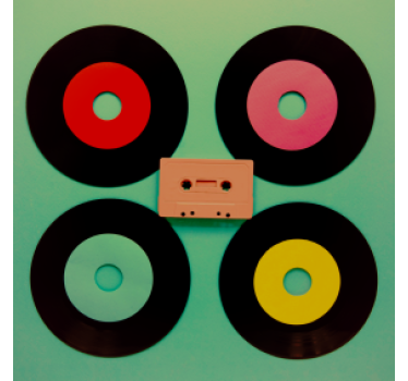Dessous de verre geek set de disques vinyles rétro - TenStickers