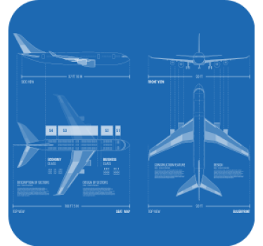 Dessous de verre geek design plan d'avion - TenStickers