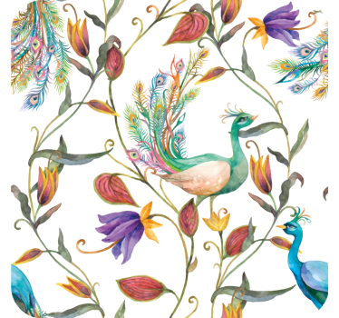 Dessous de verre geek motif floral paon - TenStickers