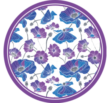 Dessous de verre moderne motif floral avec accents violets - TenStickers