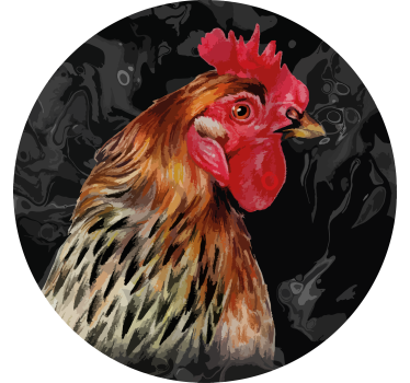 Dessous de verre vintage portrait de coq réaliste - TenStickers