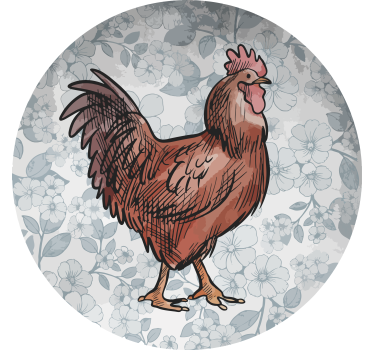 Dessous de verre moderne illustration de poule florale - TenStickers