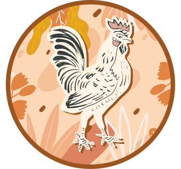 Dessous de verre geek illustration de coq stylisé - TenStickers