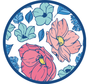Dessous de verre moderne motif floral rond - TenStickers