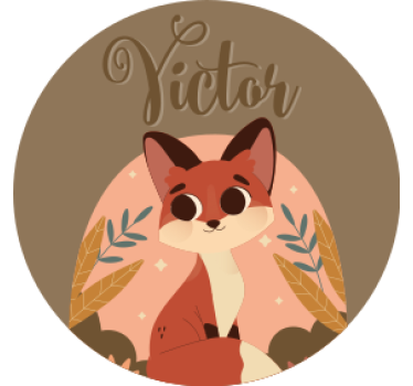 Dessous de verre personnalisable renard mignon - TenStickers