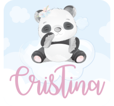 Dessous de verre personnalisable panda fantaisie - TenStickers