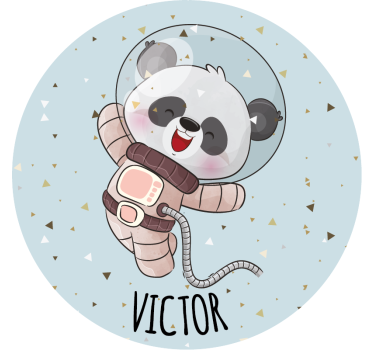 Dessous de verre vintage panda astronaute joyeux - TenStickers
