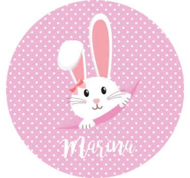 Dessous de verre vintage personnage de lapin avec nœud - TenStickers