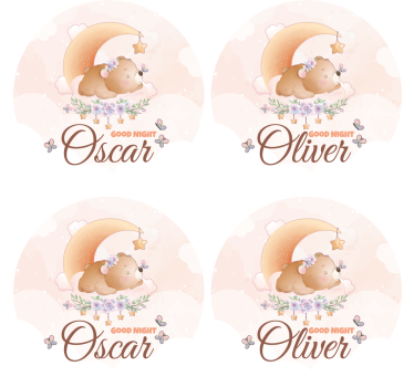 Dessous de verre personnalisable thème ours mignon coucher - TenStickers