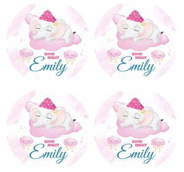 Dessous de verre personnalisable design Éléphant endormi - TenStickers