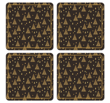 Dessous de verre pour noel Arbres de noël dorés élégants - TenStickers