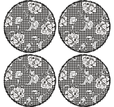 Dessous de verre motif vichy floral - TenStickers