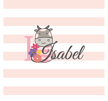 Dessous de verre personnalisable design floral vache - TenStickers