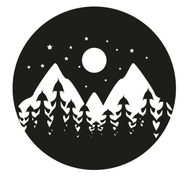 Dessous de verre paysage de montagne nocturne - TenStickers