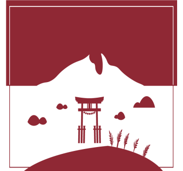 Dessous de verre geek portique torii de montagne - TenStickers