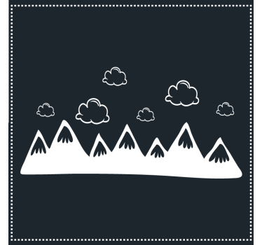 Dessous de verre silhouette de montagne avec nuages - TenStickers