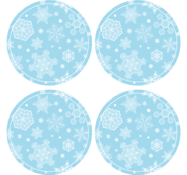 Dessous de verre noël cercle motif flocon - TenStickers