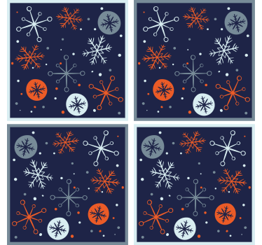 Dessous de verre noël motif flocon de neige - TenStickers