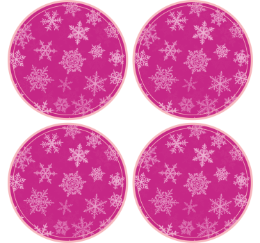 Dessous de verre noël plateau rond à motifs flocons - TenStickers