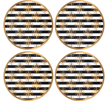 Dessous de verre noël motif flocon rayé - TenStickers