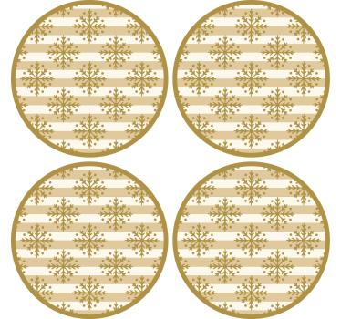 Dessous de verre noël motif flocon avec rayures - TenStickers