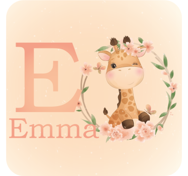Dessous de verre personnalisable girafe mignonne - TenStickers