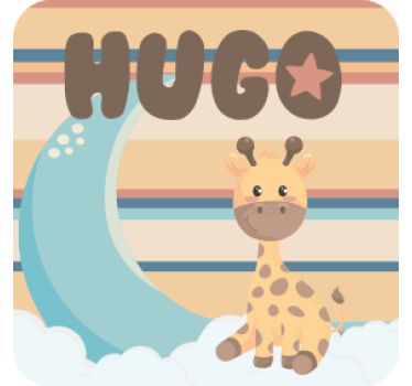 Dessous de verre personnalisable girafe câline - TenStickers