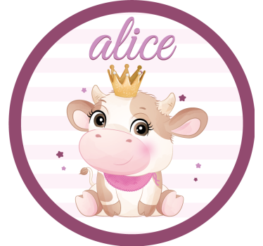 Dessous de verre personnalisable vache adorable - TenStickers