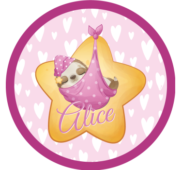 Dessous de verre personnalisable paresseux endormi étoilé - TenStickers