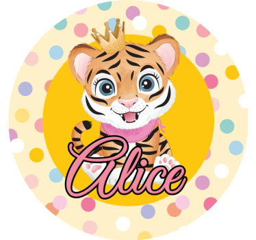 Dessous de verre personnalisable tigre couronné - TenStickers