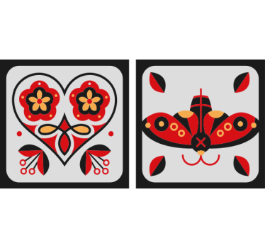 Dessous de verre geek motifs cœur et papillon - TenStickers