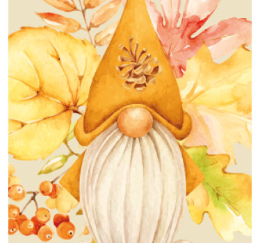 Dessous de verre halloween design de gnome d'automne - TenStickers
