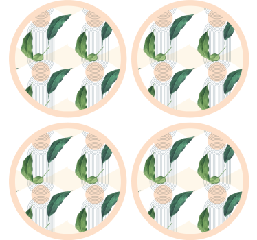 Dessous de verre moderne motif géométrique feuillu - TenStickers