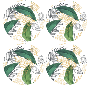 Dessous de verre moderne motif feuillage luxuriant - TenStickers